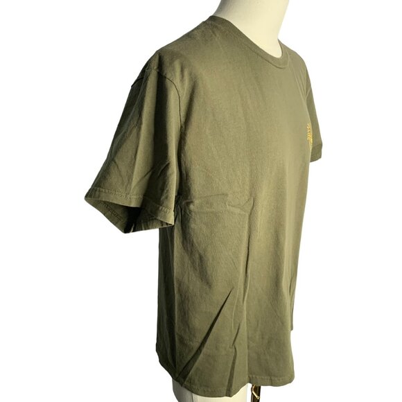 Racks Reels Crewneck Short Sleeve T Shirt L Green Double Sided Graphic Hunting - Picture 6 of 7
